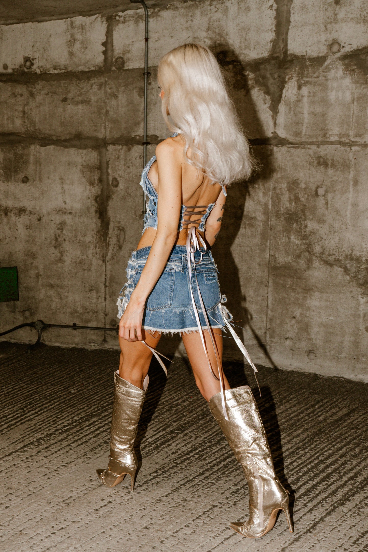 Custom Made Up-Cycled Denim Top